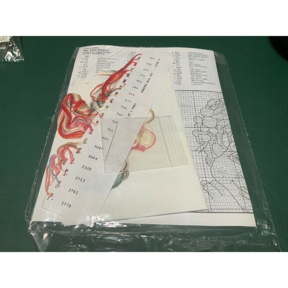 Dreamsicles Cross Stitch Kit 8"x10" Angel Cherub Design 14 Count Aida Fabric & F - Picture 2 of 2